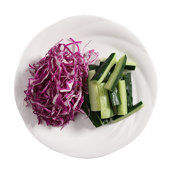 紫キャベツ千切り・胡瓜スティック
